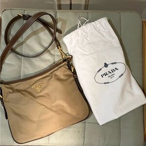 New without tags but with authentication PRADA over the shoulder nylon bag